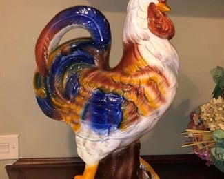 Large ceramic rooster