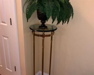 Brass/glass plant stand