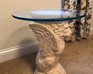 Occasional table with glass top