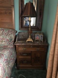 Antique marble top chest