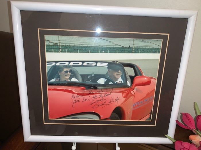Photo signed by Race Car Driver Carroll Shelby!