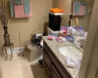 Fun Bathroom Decor, Towels, Curling Irons & Supplies!