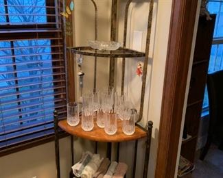 Wrought Iron & Wood Corner Shelf!