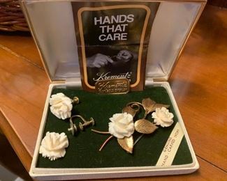 Vintage Krementz Hand Carved Ivory!
