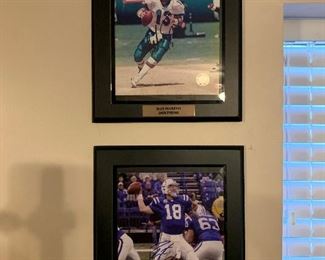 AUTHOGRAPHED Photos on Plaques - Dan Marino and Peyton Manning