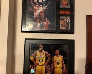 AUTHOGRAPHED Photos on Plaques - Allen Iverson, Shaquille O'Neal, and Kobe Bryant