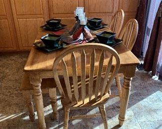 Farm Style Kitchen Table with Chairs and Bench