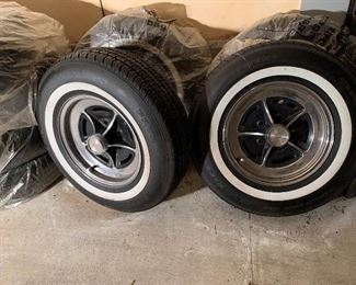 1977 BUICK Electra Rims with Original BUICK Centercaps - Mounted on Firestone FR271 P235/75R15 Whitewall Tires - SET OF 4
