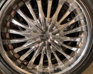 Cruiser Alloy Rims with Center Caps Mounted on Ironman 235/40ZR18 Tires - SET OF 4