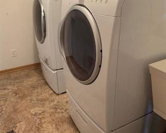 Samsung Front Load Washer and Dryer with Pedestal Stands