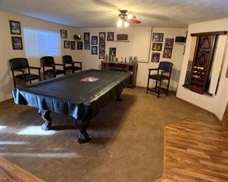 American Heritage Billards - MARIETTA Pool Table and large collection of autographed sports memorabilia