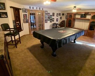 American Heritage Billards - MARIETTA Pool Table and large collection of autographed sports memorabilia
