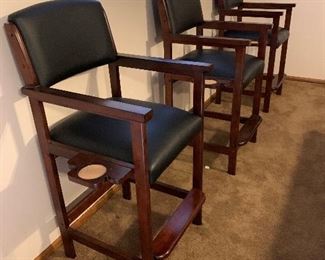 American Heritage Spectator Chair with Coaster and Pool Cue Holder