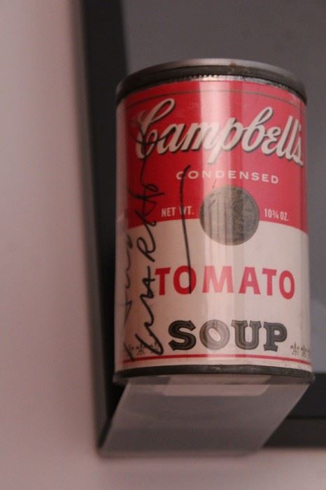 Signed by Andy Warhol Campbell's soup can