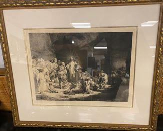 Rembrandt Jesus "Christ Preaching"  Etching                Artwork located off-site
