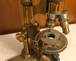 BAUSCH & LOMB ANTIQUE BRASS MICROSCOPE