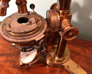 BAUSCH & LOMB ANTIQUE BRASS MICROSCOPE