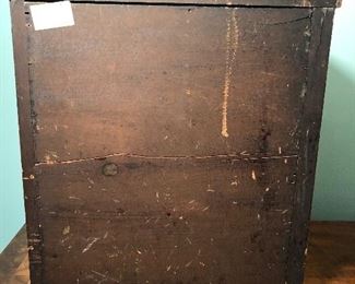 ANTIQUE MINIATURE SIDE LOCKING HIGHBOY/JEWELRY BOX