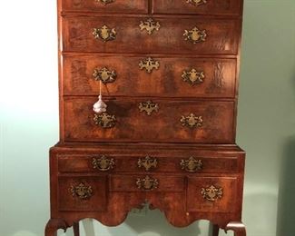 ANTIQUE CHIPPENDALE STYLE HIGHBOY CIRCA LATE 1700'S