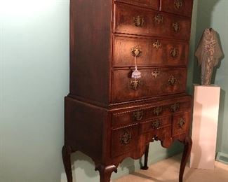 ANTIQUE CHIPPENDALE STYLE HIGHBOY CIRCA LATE 1700'S