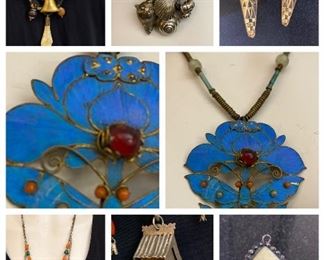 UPDATE: The blue necklace(middle pictures)and the one with the house pendant (bottom left) have SOLD. All others are still available 