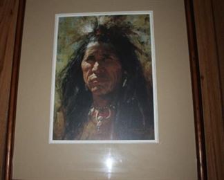 Howard Terpning "Blood man" print #995 of 1,250, Framed W/COA