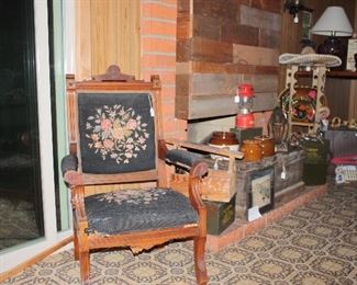 Antique Needlepoint Chair