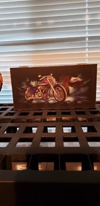 Box with motorcycle design