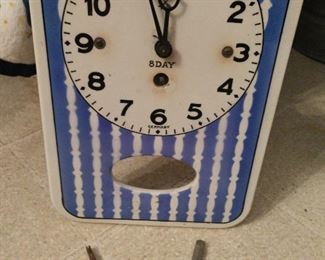 VINTAGE PORCELAIN KITCHEN WALL CLOCK-- MADE IN GERMANY