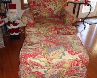 love the colors in this chair & ottoman … what fun!!!