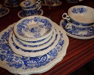 Spode, Old Salem, service for 8 w/extra pieces. Very nice. Only used when the preacher came to dinner ….
