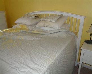queen bed, much white furniture in this sale, perfect for your guest room