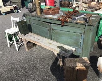 Old tattered workbench 
