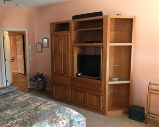 Custom made Entertainment center, storage, and side unit display shelves