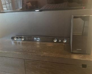Samsung sound bar and speaker