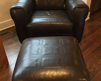 Natuzzi chair and ottoman, ready to watch your favorite Titan's game. 