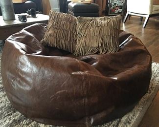 Restoration Hardware LEATHER Bean Bag. 