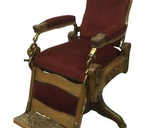 Beautiful Koken Antique Barber Chair with headrest. A must see.