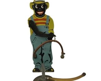 Vintage Painted Metal Sprinkling Sambo Black Americana Garden Folk Art Sprinkler