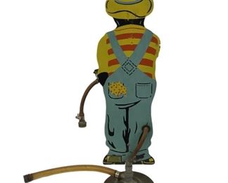 Vintage Painted Metal Sprinkling Sambo Black Americana Garden Folk Art Sprinkler