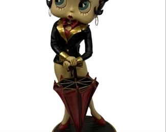 Life Size Betty Boop With Umbrella Stand Statue