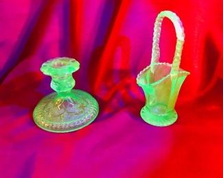 Uranium glass. There is more than pictured!