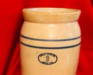 3 gallon Marshall pottery crock