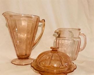 Just some of the depression glass offered
