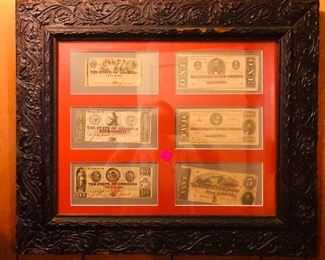 Framed confederate bills
Some marked milledgeville 