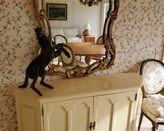Large Mirror, Painted Buffet 