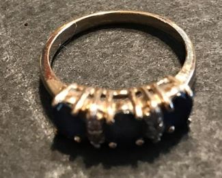 14 kt Gold Ring with 3 Sapphires $ 140.00