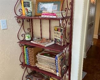 Metal and wood bakers rack