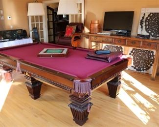 Brunswick Billiards Table, antique Chinese Altar Table