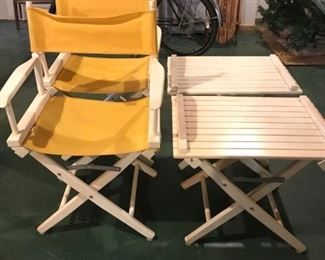 Pair of Director Chairs with matching side tables